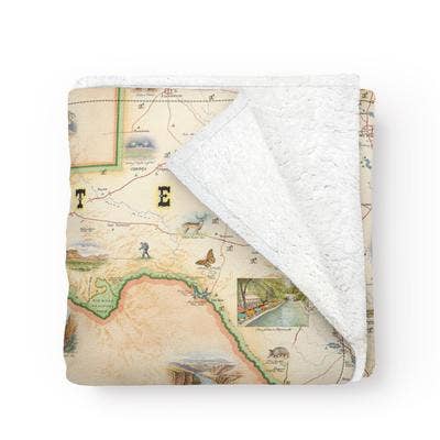 XPLORER MAPS - Wholesale Throw Blanket - Texas State Map Fleece Blanket
