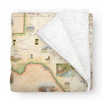 XPLORER MAPS - Wholesale Throw Blanket - Texas State Map Fleece Blanket0