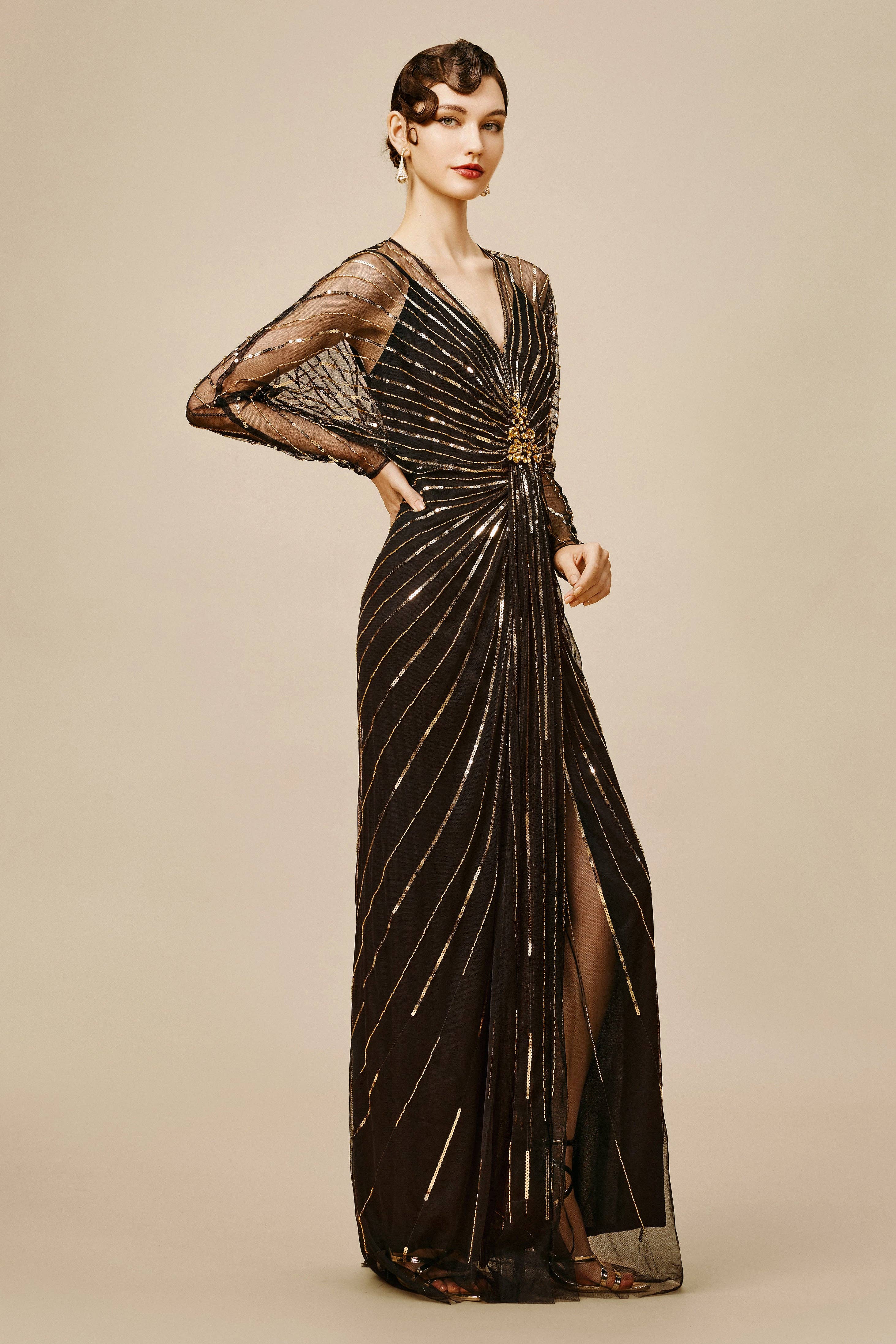 BABEYOND - Wholesale Gown - Women's - Zouzou Crystal-Encrusted Evening Gown12