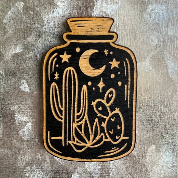 Desert Potion Bottle Wood Magnet for wholesale by Blaze Design Co.
