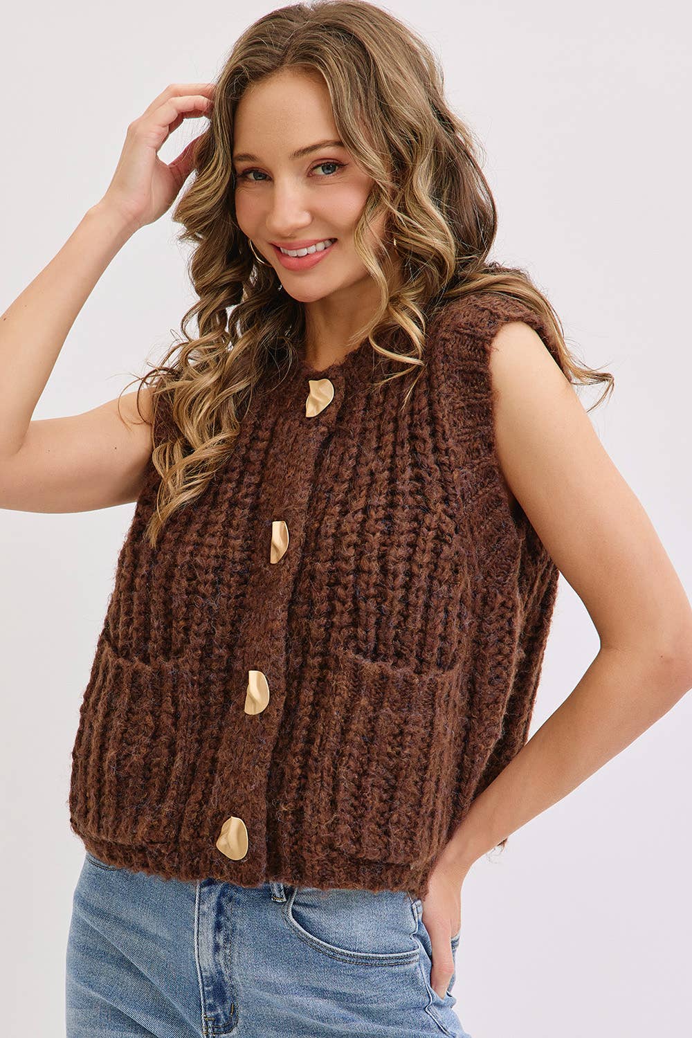 Sweet Lovely by Jen - Wholesale Knit Sweater - Women's - CHUNK SWEATER KNIT VEST 11