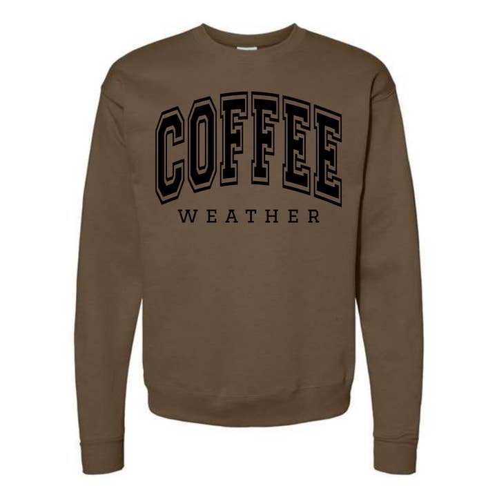 Camisola de gola redonda Coffee Weather por atacado de Hello Delilah