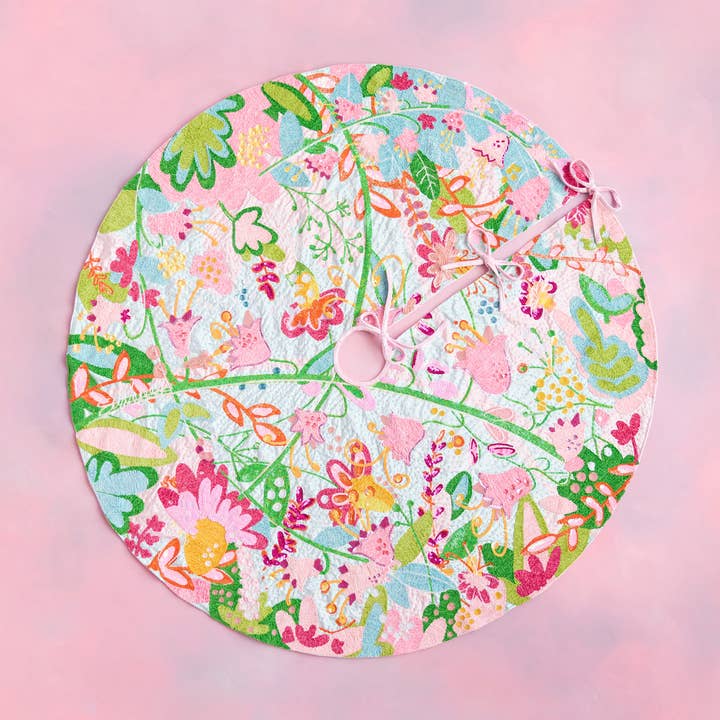 Glitterville Beesy Garden Tree Skirt, 60" for wholesale by Glitterville