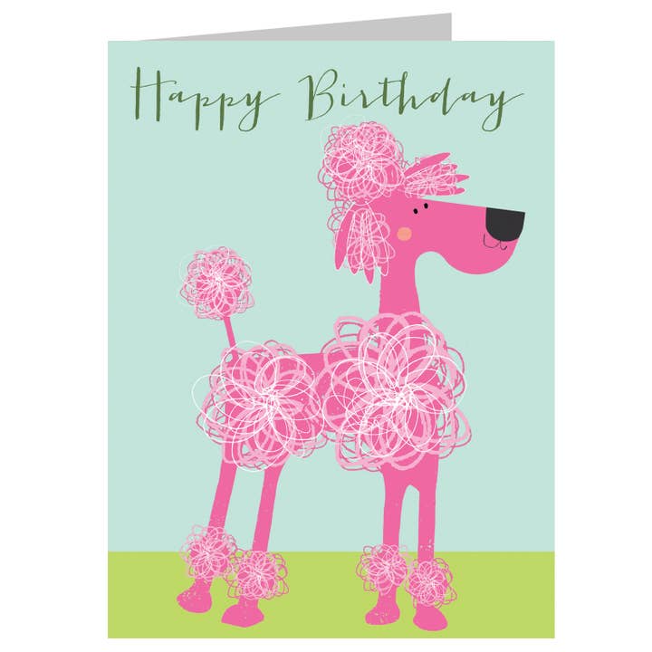 Kali Stileman Publishing - Wholesale Birthday Card - DG02 Mini Pink Poodle Birthday Card