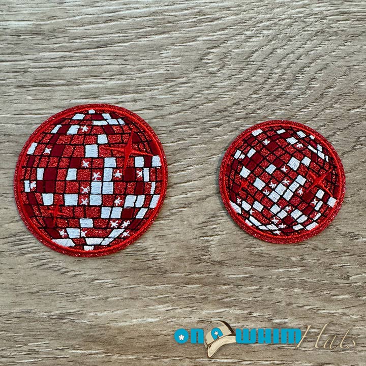 Disco Balls Embroidered Iron-On Patch Set for wholesale by On a Whim Hats