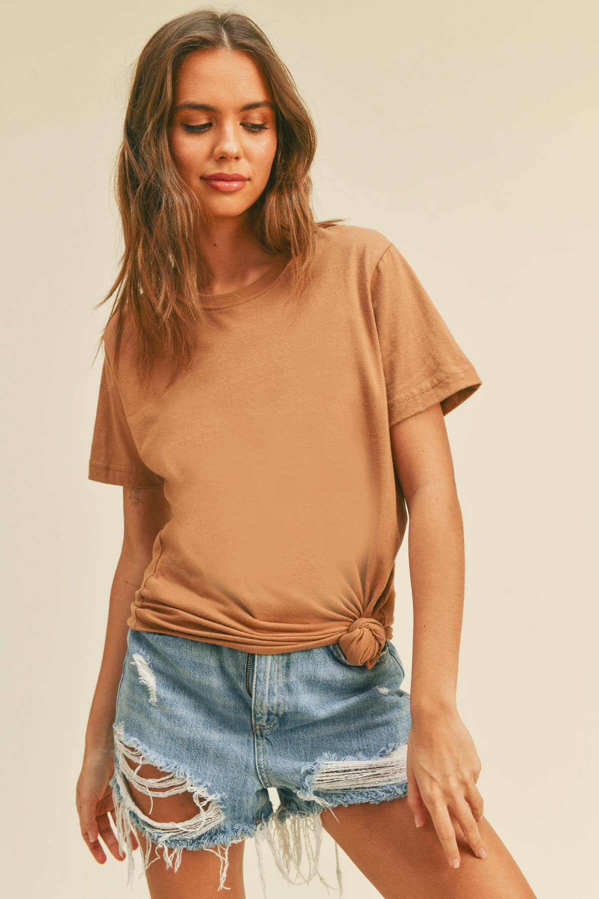 Honestee - Venta al por mayor Camiseta estampada - Mujer - Camiseta Clásica de Manga Corta en Blanco29