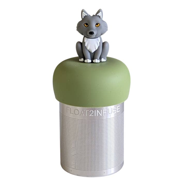 Grey Wolf | Floating Tea Steeper | Green Base | Grey & White for wholesale by Float2infuse Tea Infuser