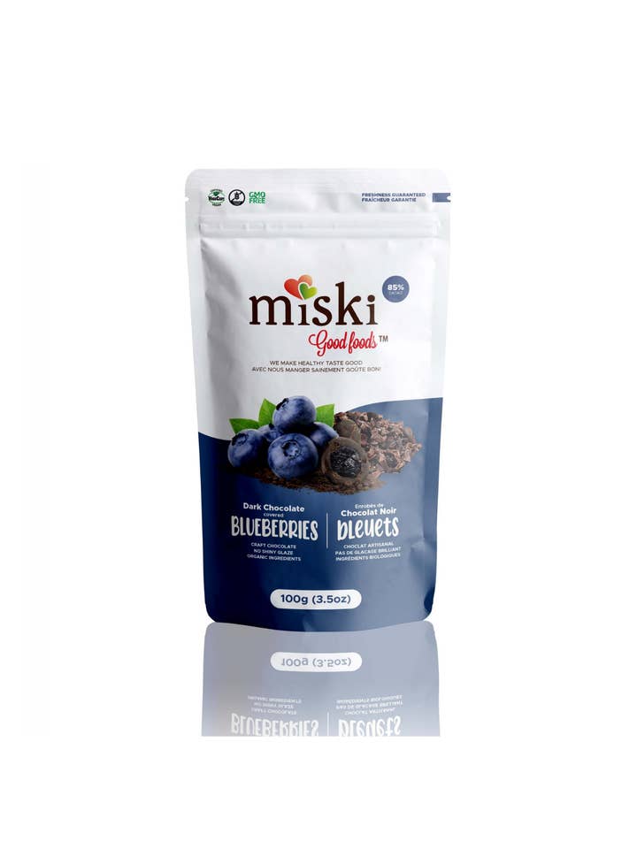 Dark Chocolate Covered Blueberries for wholesale by Miski Organics