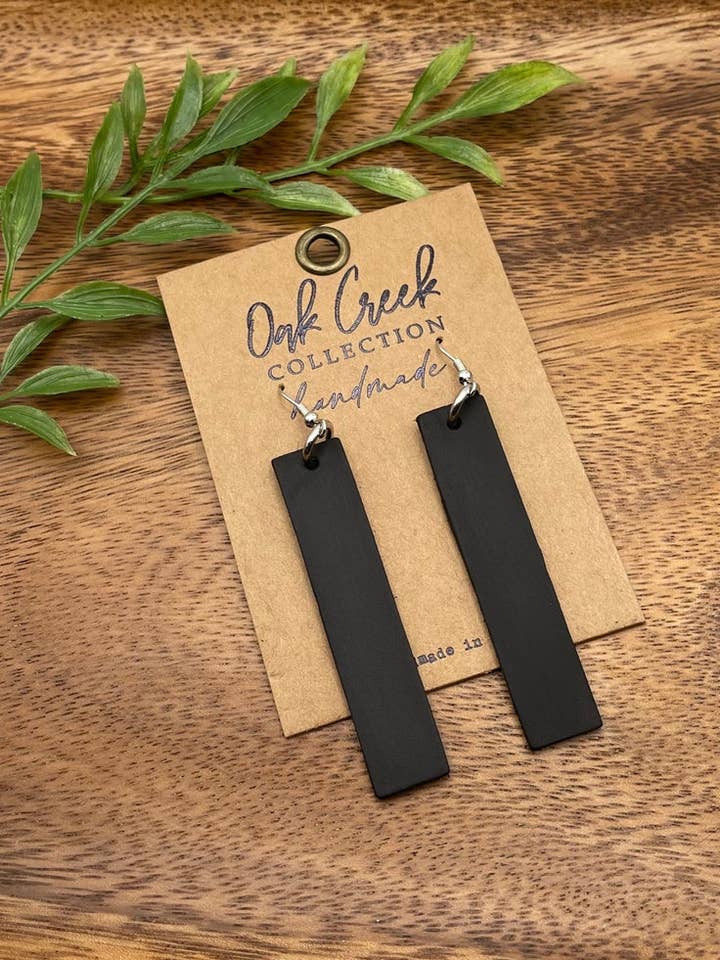 Læder Bar Ørering 2 1/4" - 3 Farver for engroshandel hos Oak Creek Collection Handmade