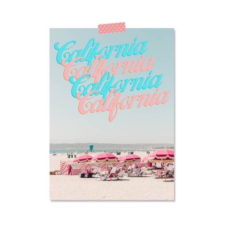 Dorm Decor Wall Art rosa & blå Kalifornien typografi affisch för wholesale av 527 Photo