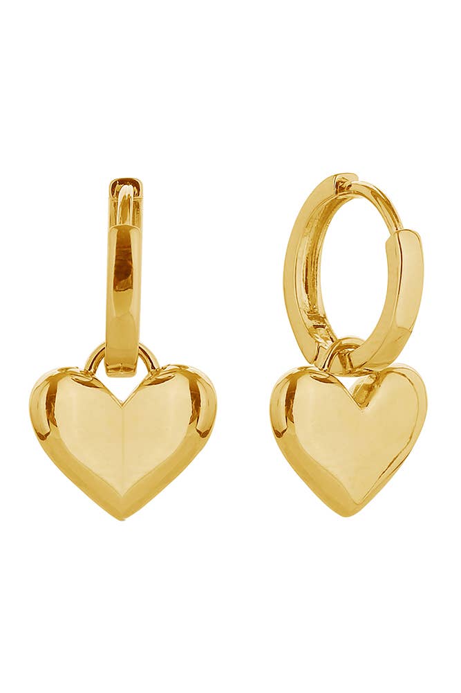 Hana - Wholesale Huggie Earrings - 14K Heart Drop Huggie Earrings2