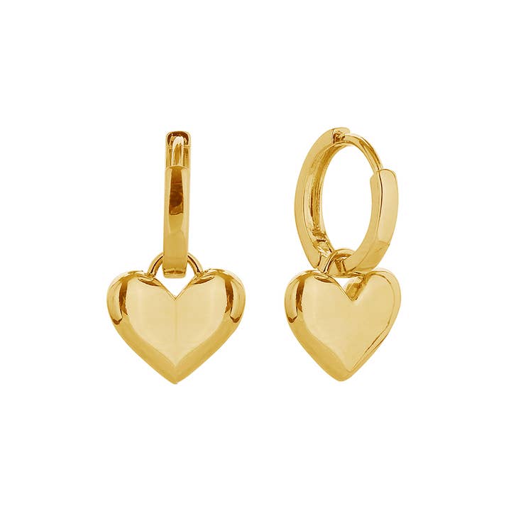 Hana - Wholesale Huggie Earrings - 14K Heart Drop Huggie Earrings2
