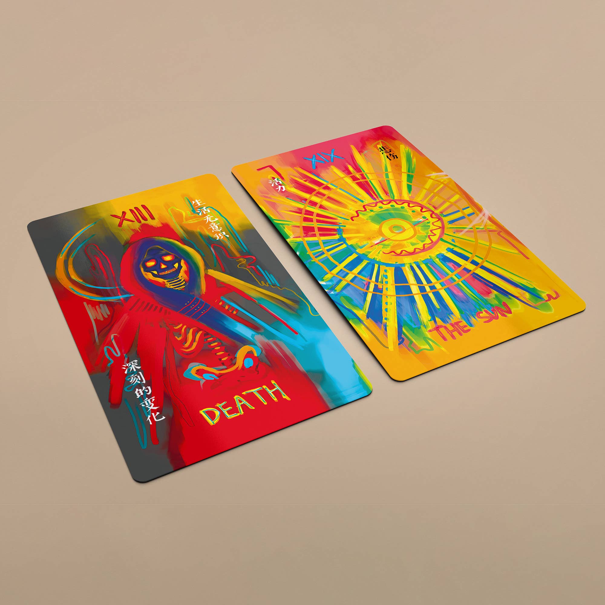 Darksynevyr – wholesale Tarot-kort – Darksynevyr Neon Tarot 78-kortslek, standardstorlek 120 x 65 mm14