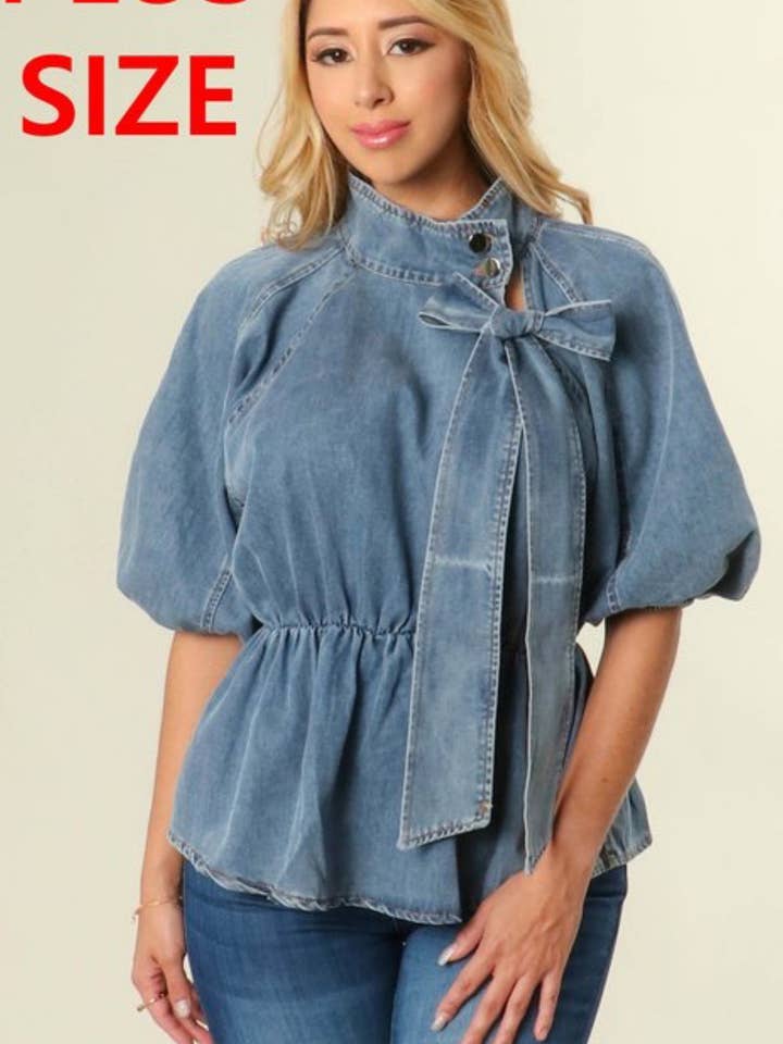 Blusa di jeans Blossom per la vendita all'ingrosso da parte di Exclusively Yourz