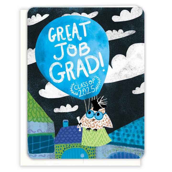 Paper Loop | Hand-Painted Greeting Cards - Wholesale Graduation Card - Preschool Kindergarten Owl Graduation Greeting Card for Kids