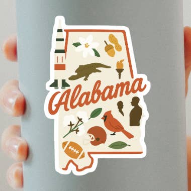 Alabama Icon State Sticker for wholesale by Kase Wear