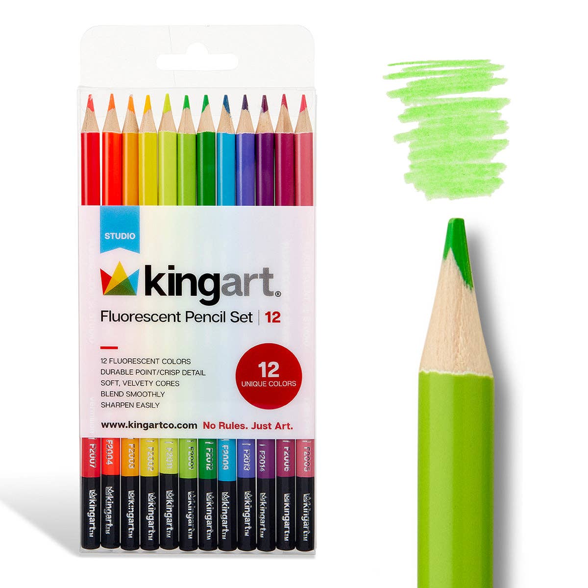 KINGART – wholesale Coloured pencil – Colored Pencils 12 Neon Colors0