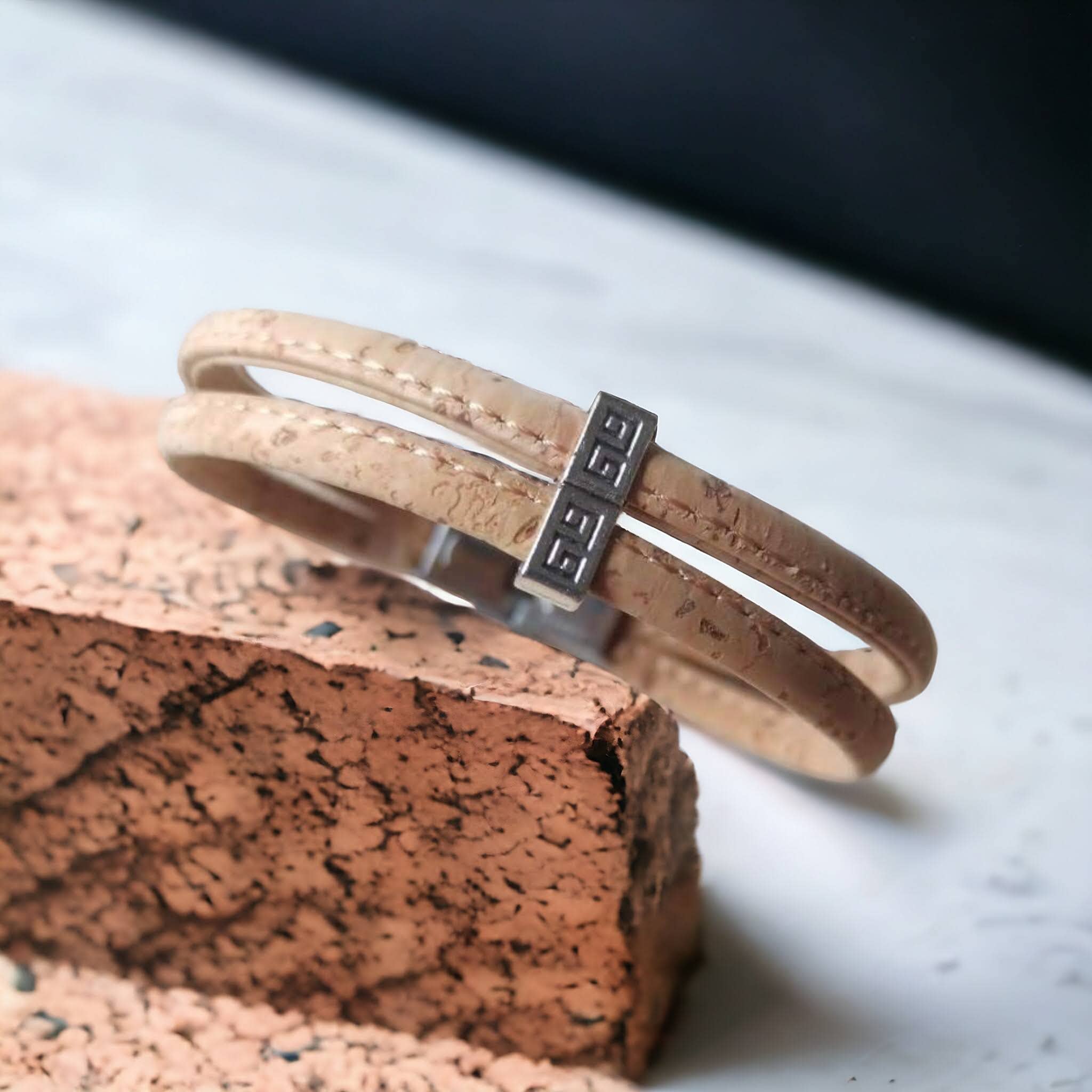 Karmyliege - Wholesale Bangle Bracelet - Sam unisex cork bracelet5