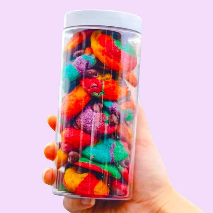 Easter- Hued Bite Size Chocolate Chip Cookie Tubes - 4 tubes for wholesale by Baked in Color