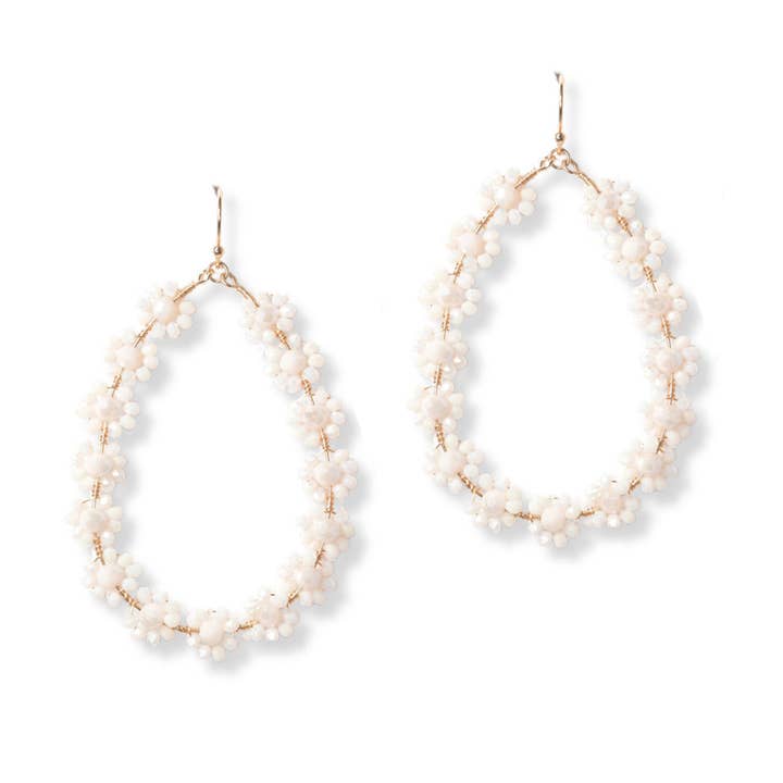 SOPHIA WHOLESALE - Wholesale Dangle Earrings - Dainty flower colorful and gold beaded teardrop ER