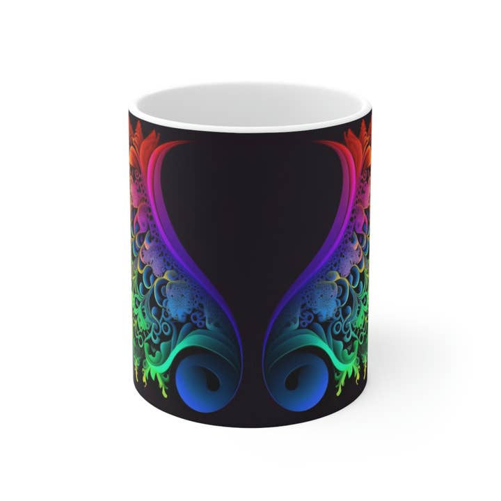 Rainbow Lace Fan Ceramic Mug 11oz for wholesale by Lilly's Artwork