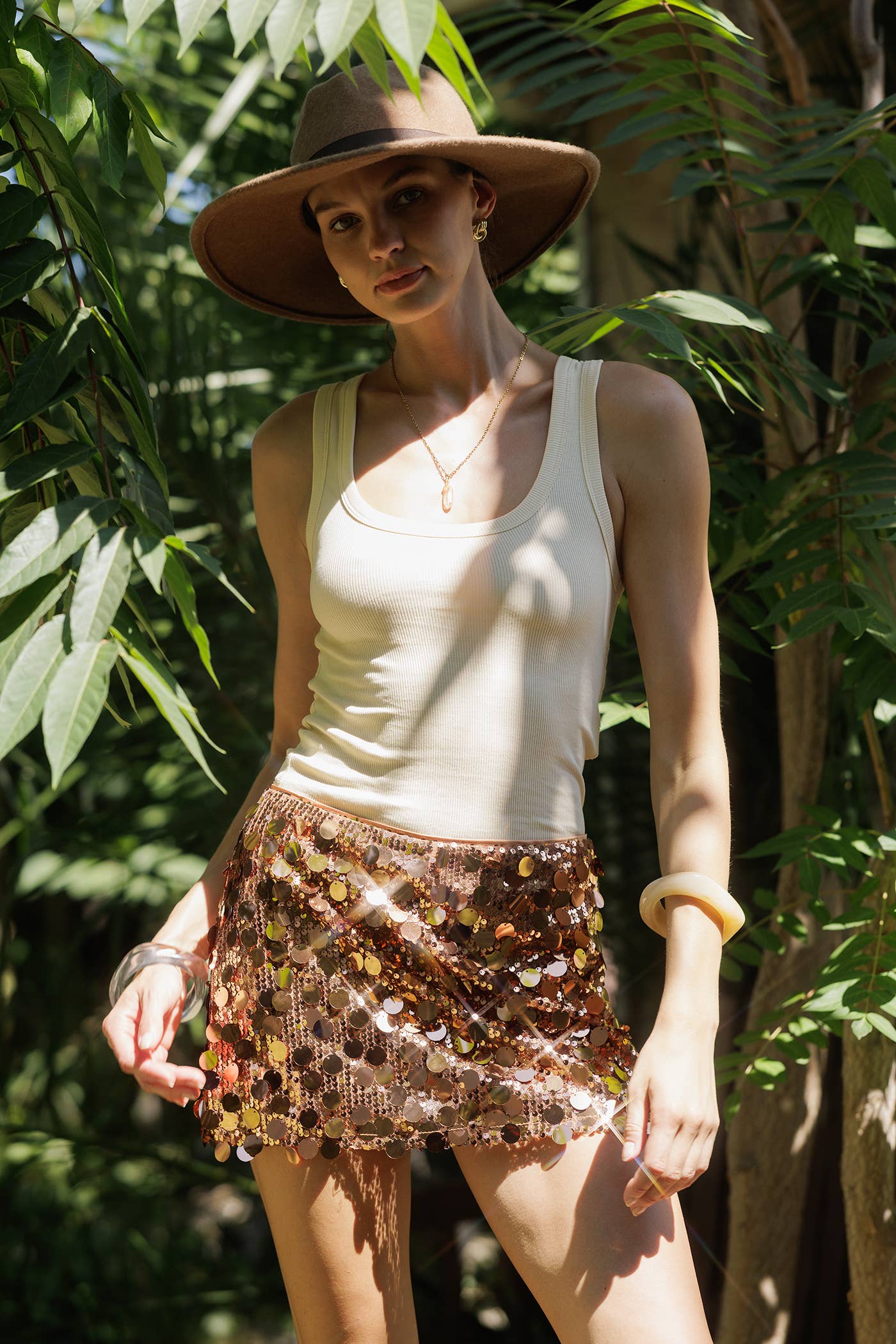 EB LUXE - Vente Jupe – femme - Jupe Mini à Paillettes YS509927