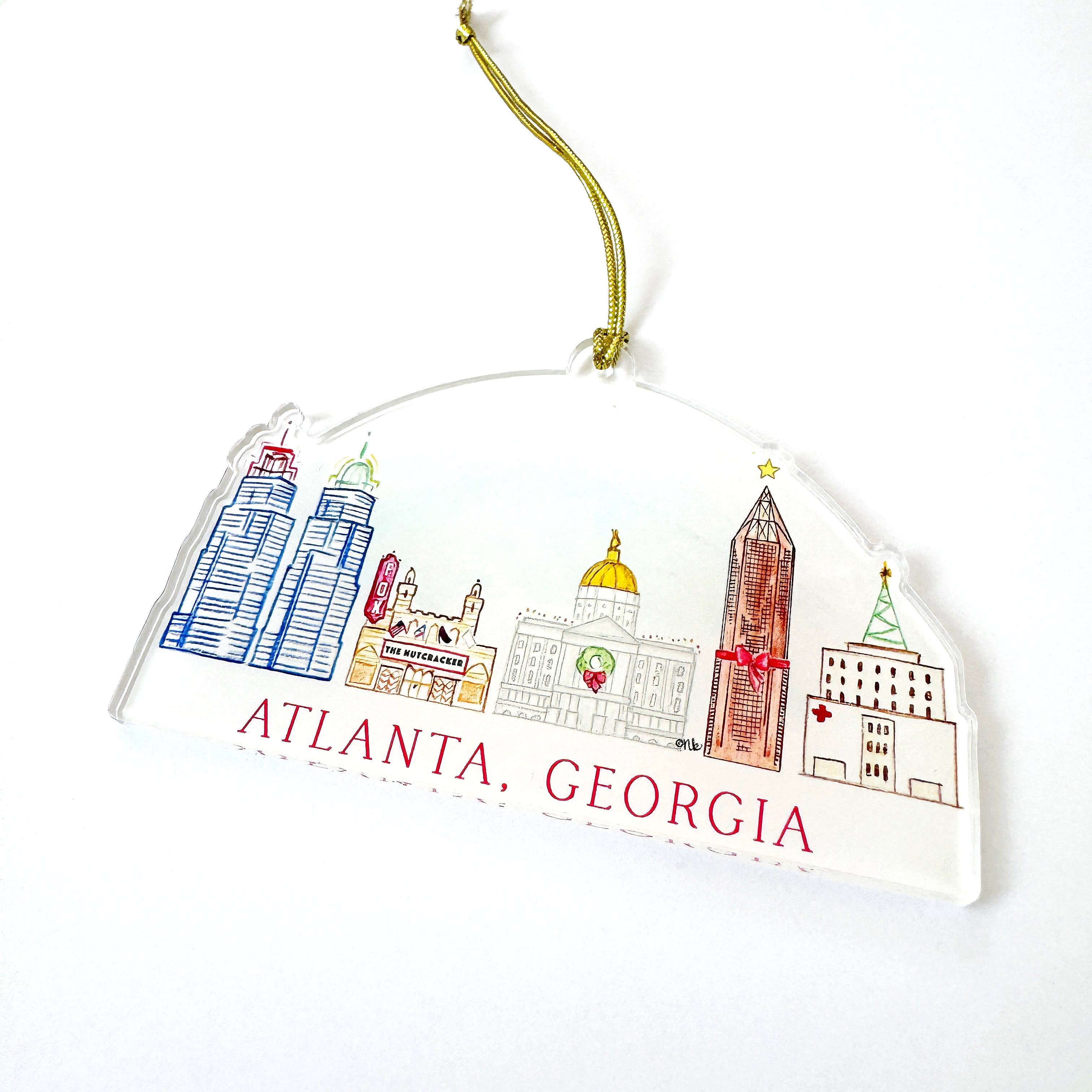 Natty Michelle Paperie - Wholesale Ornament - Atlanta, Georgia Holiday Acrylic Ornament1