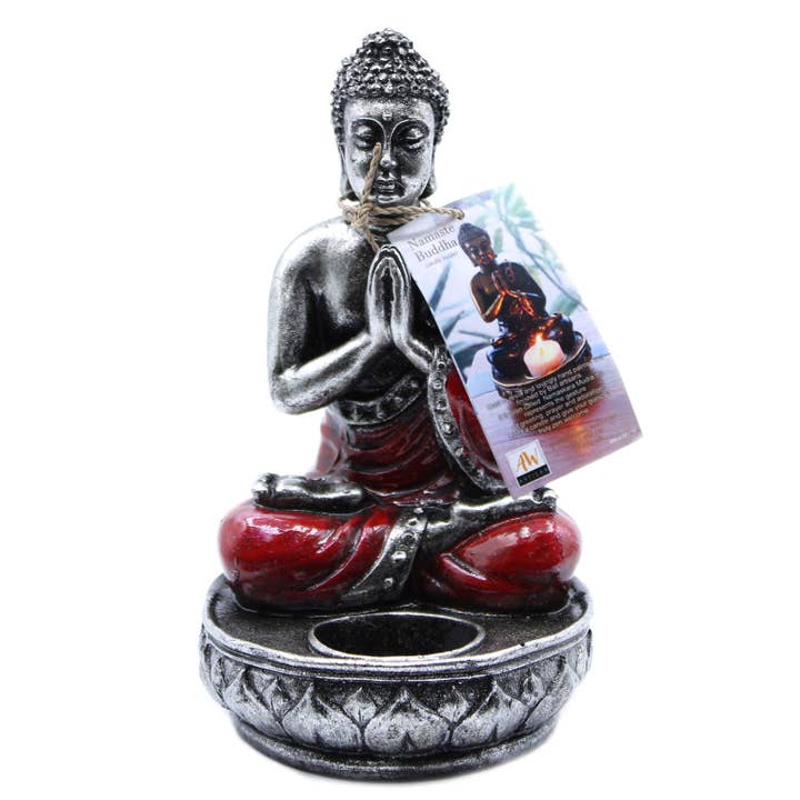 Brud-09 - Buddha-Kerzenhalter - Rot - Mittel für den Großhandel von AWGifts Europe