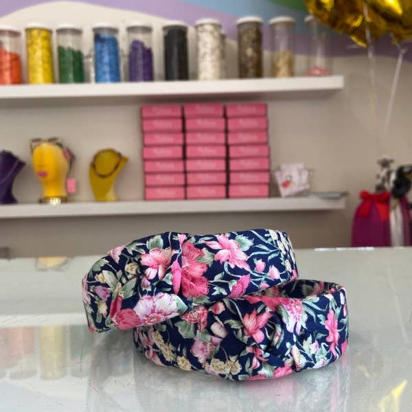 The Tiny Tassel - Wholesale Fashion Headband - Women's - The Tiny Tassel Headband in Navy Floral