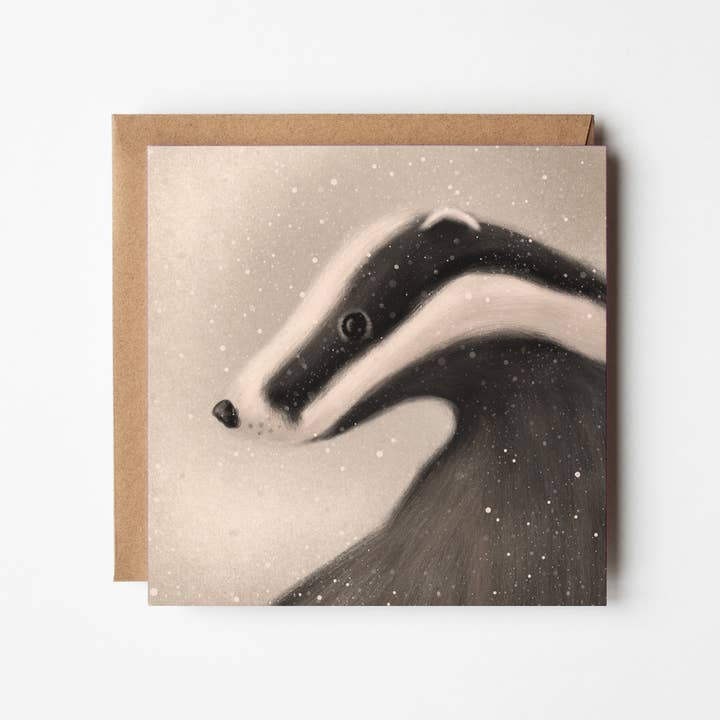 Badger Greeting Card for wholesale by Jo Couch