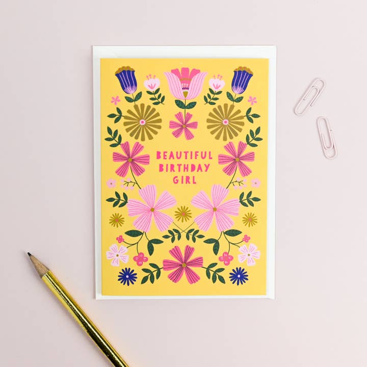 Beautiful Birthday Girl Card for wholesale by Mifkins