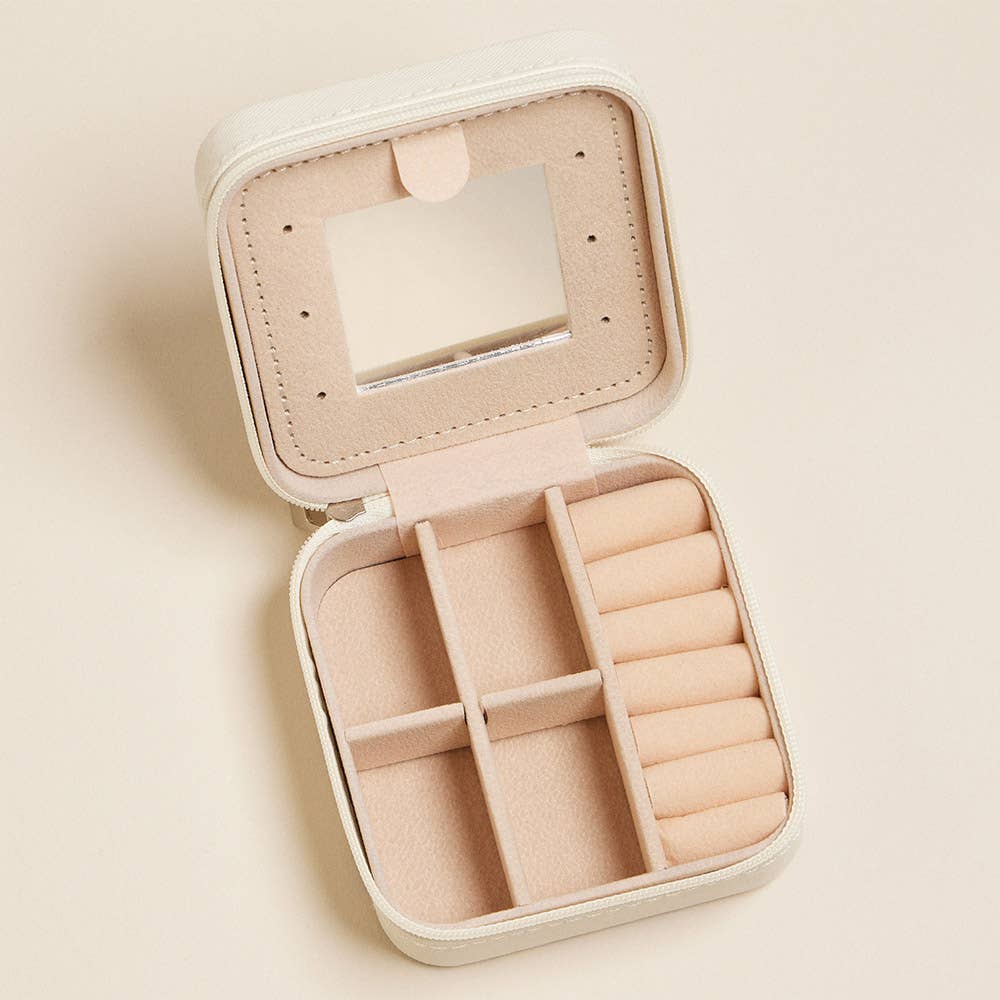 Sensibling Corp. - Wholesale Jewelry Box/Organizer - Pink Bow Pattern Portable Square Jewelry Box2