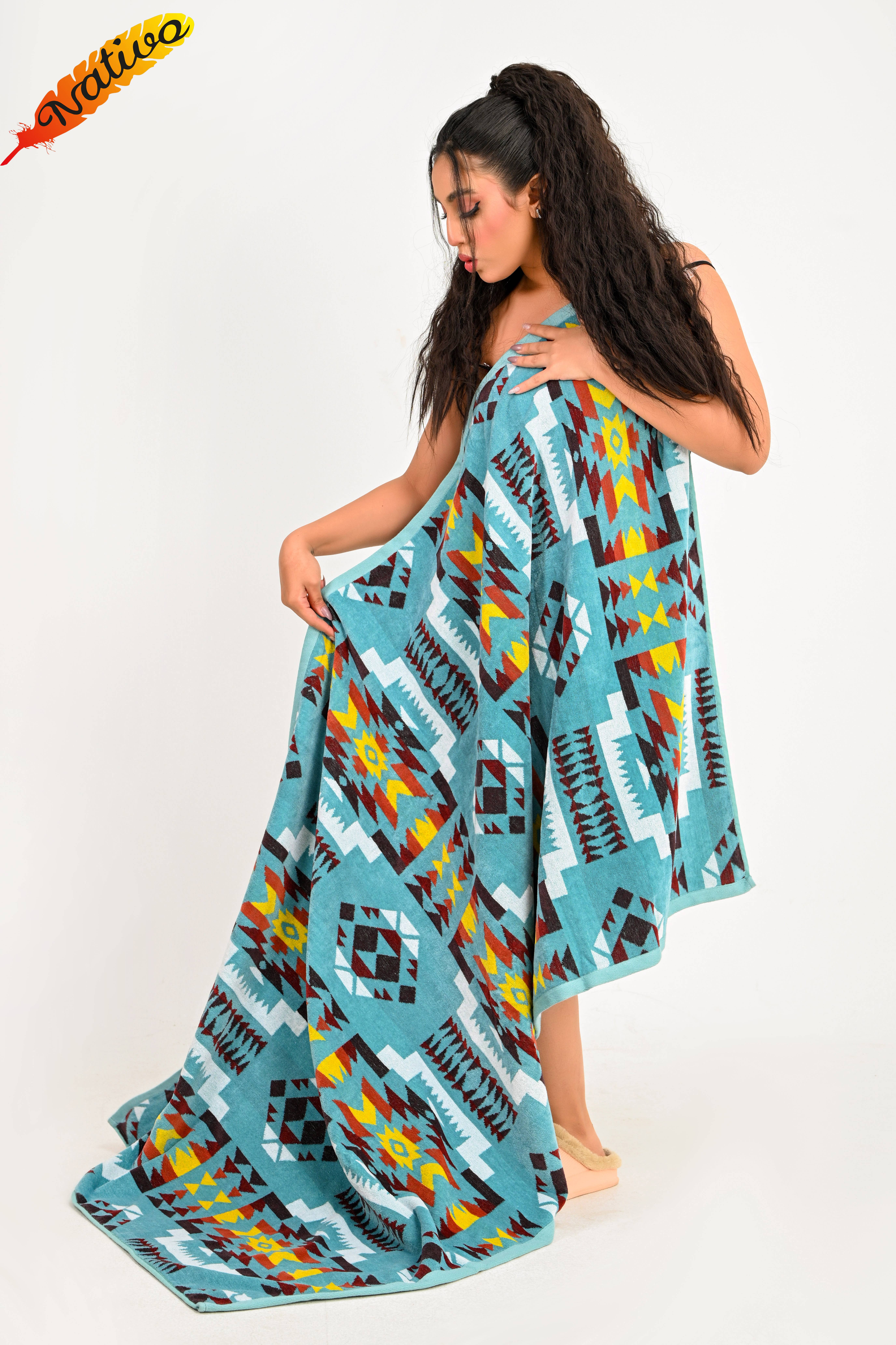 Nativo - Wholesale Strandlaken - Strandlaken Santa Fe Sky Blue1