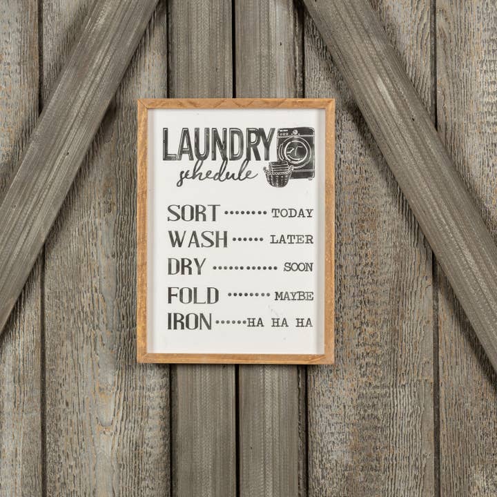 Ragon House - Wholesale Sign - FRAMED LAUNDRY SCHEDULE SIGN2