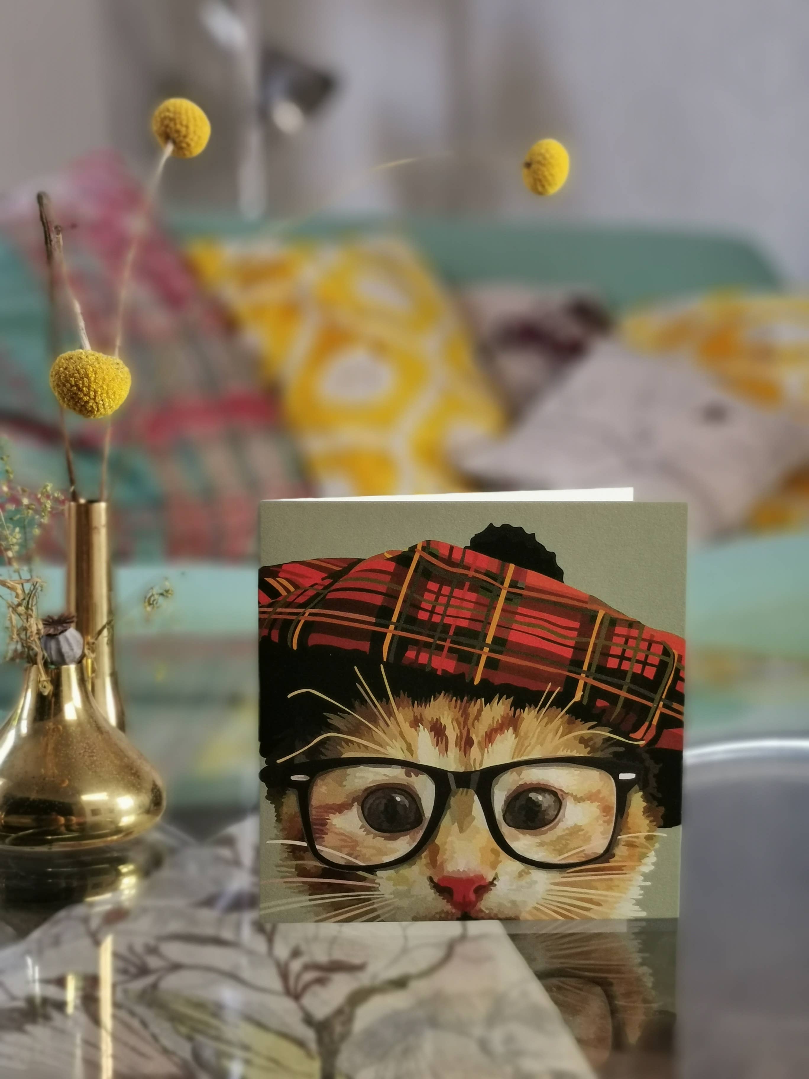 Periodic Society - Wholesale Everyday Greeting Card - 458C Cat, Hat & Glasses / Periodic Society /Greeting Card3