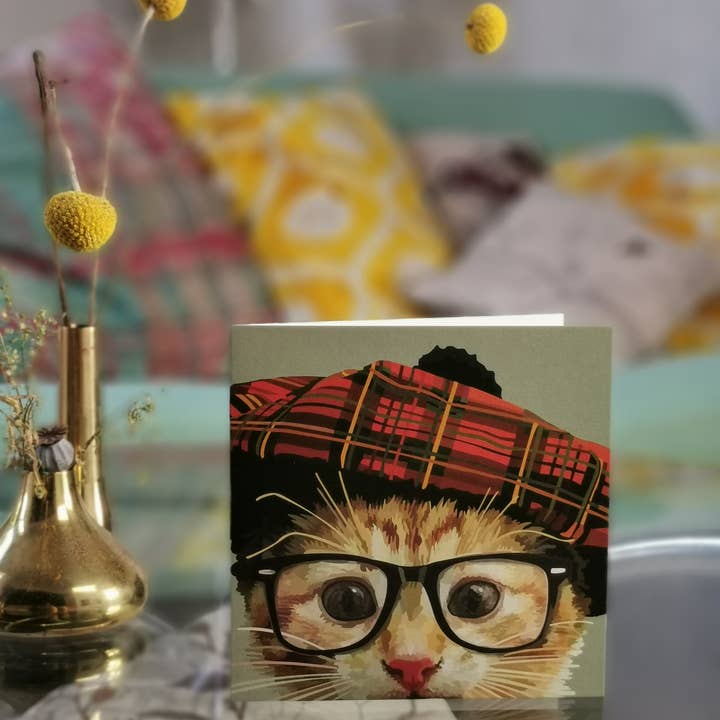 Periodic Society - Wholesale Everyday Greeting Card - 458C Cat, Hat & Glasses / Periodic Society /Greeting Card3