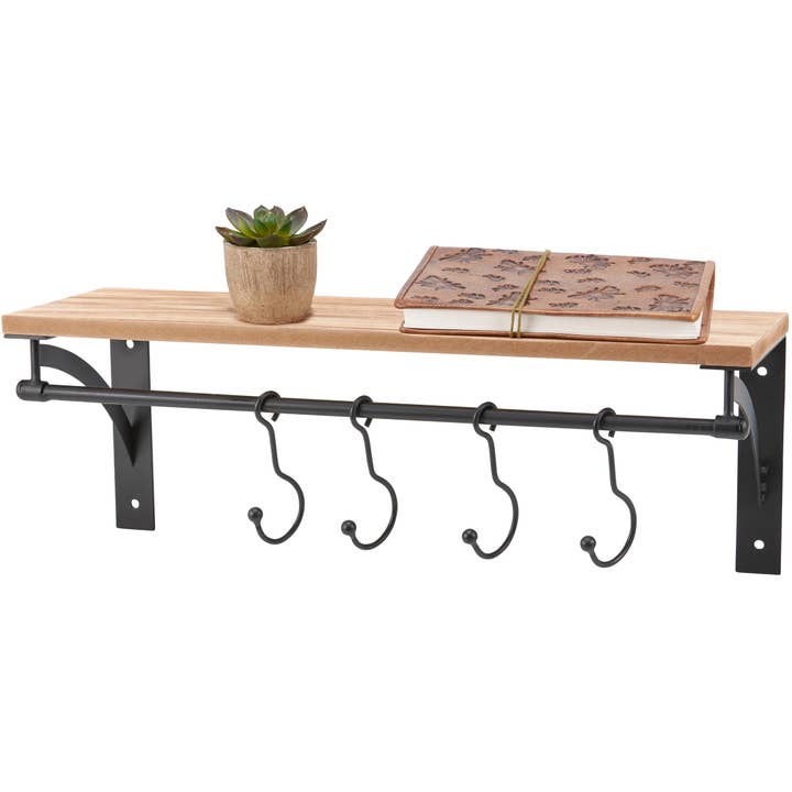Floating Hooks Shelf for wholesale by Primitives by Kathy