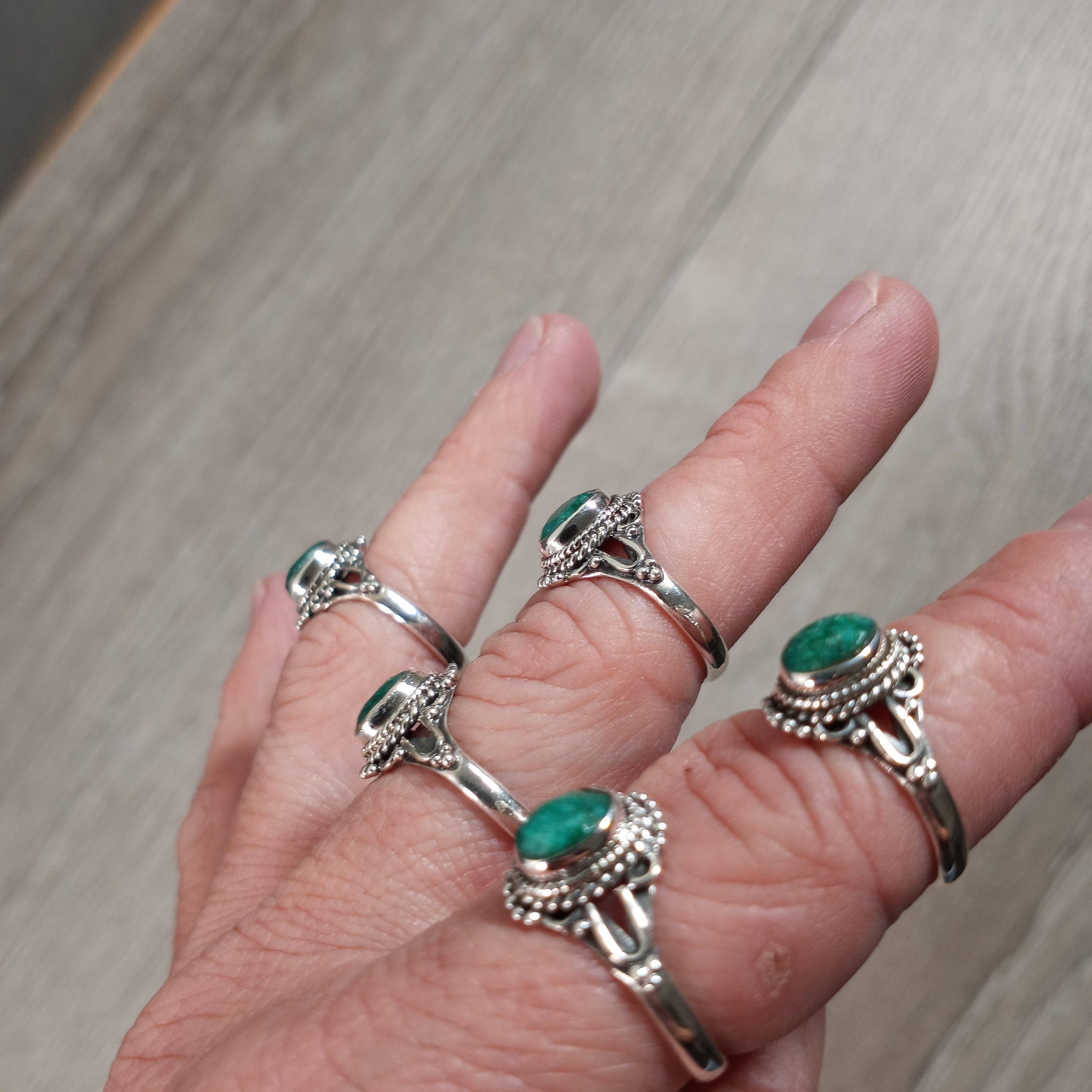 Keystone Crystals - Wholesale Cocktail/Statement Ring - Gemstone Ring Sterling Silver 925 Dainty Vintage5