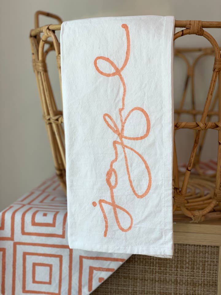 Tea Towel - Joyful, Melon for wholesale by Mended