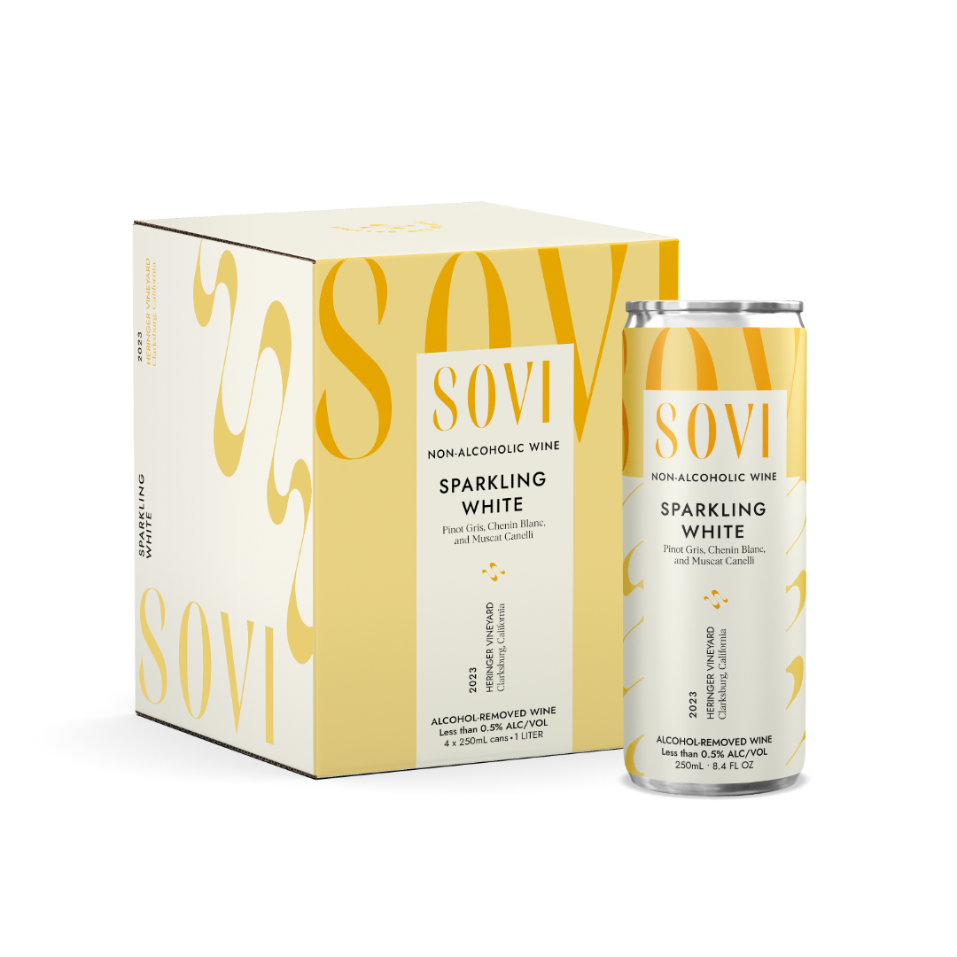 Sovi Wine Co. - Wholesale Non-Alcoholic Spirits/Wine/Beer - Sparkling White - Non-Alcoholic Wine - 4-Pack Cans - NEW1