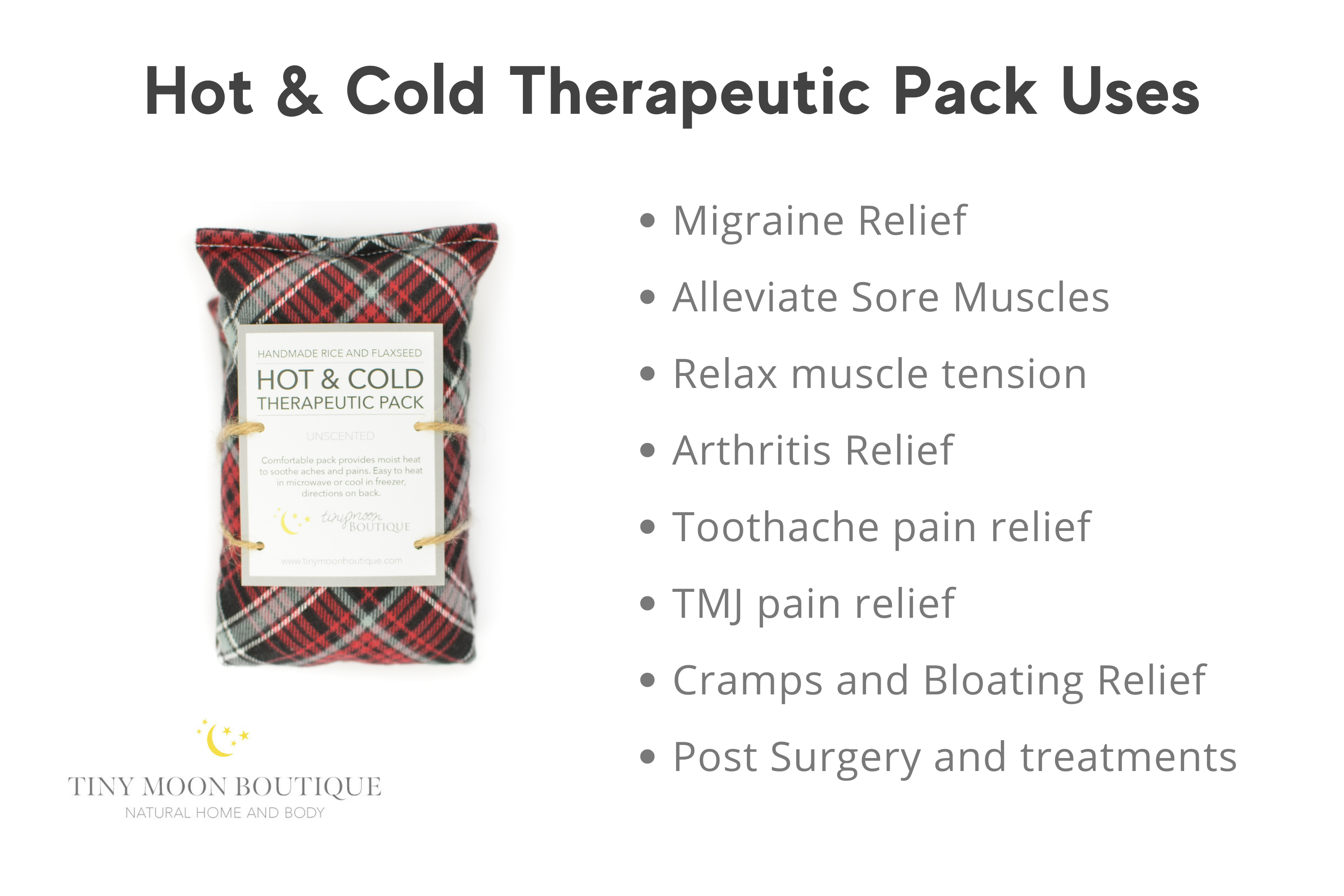 Tiny Moon Boutique - Wholesale Hot/Cold Compress - Hot and Cold Therapeutic Pack Red Plaid3