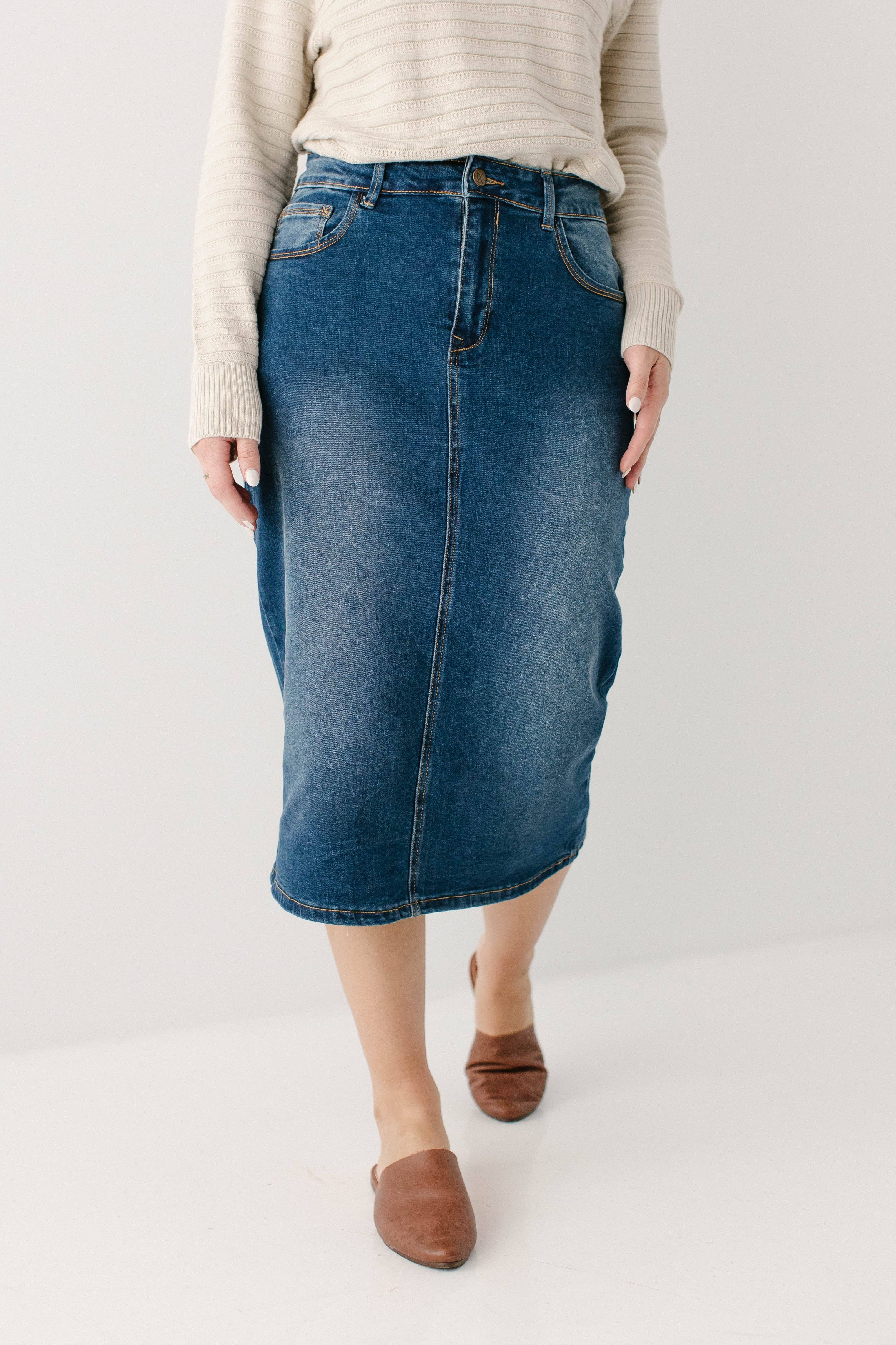 The Main Street Exchange - Wholesale Skirt - Women's - 'Wren' Classic Denim Skirt7