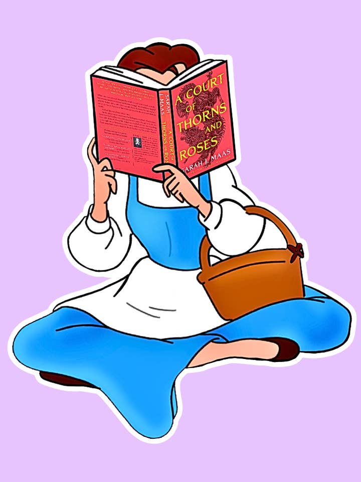 Belle Reading ACOTAR Sticker for wholesale by Shadows of Sunshine