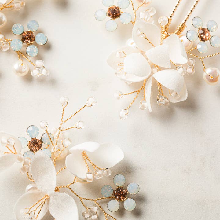 SallyJaneBridal - Vendita all'ingrosso Forcine per capelli - Ilja fermagli dorati - gioielli da sposa per capelli - set da 35