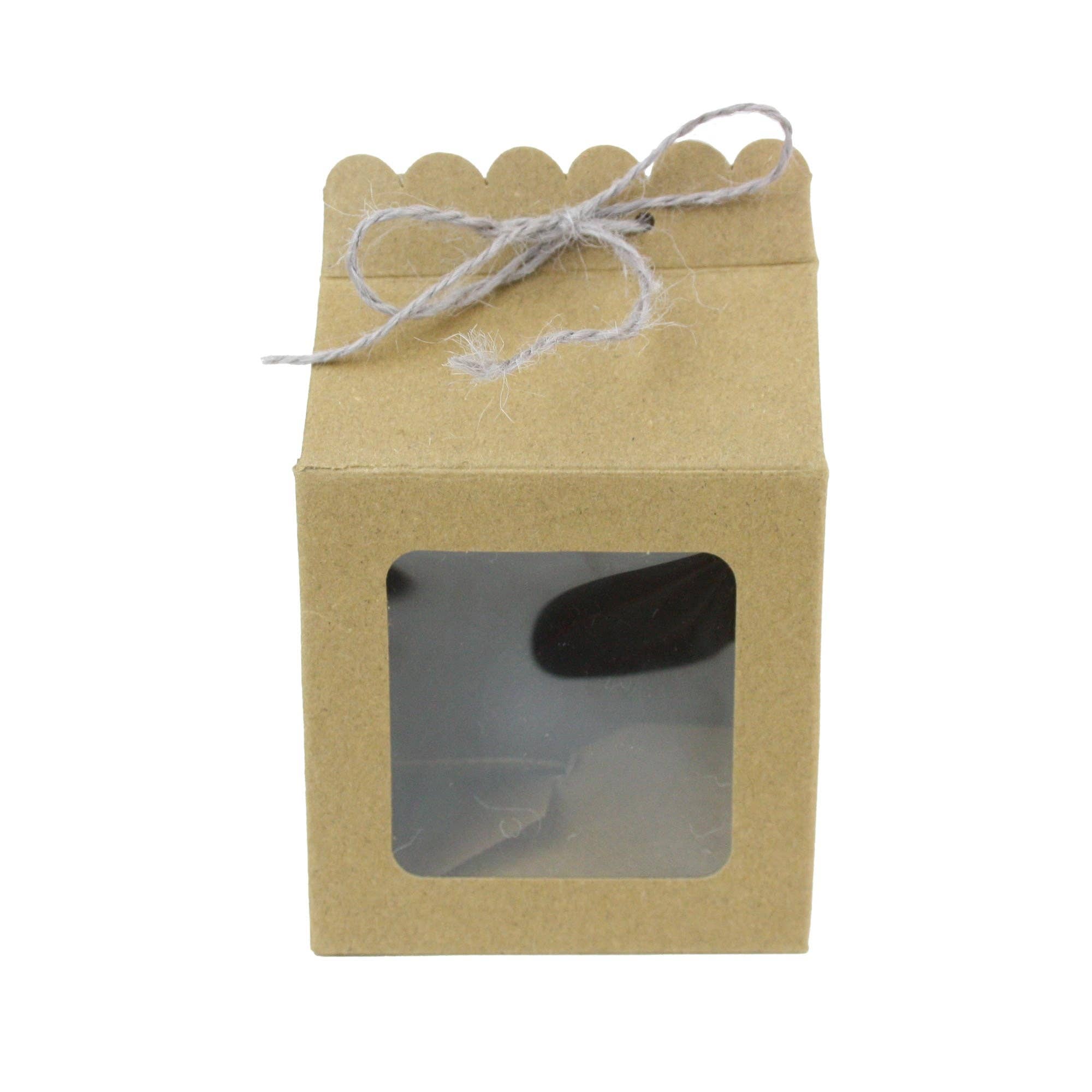 Emartbuy - Wholesale Gift Box - Kraft Gift Box with Clear Window and Twine Closure Pack of 31