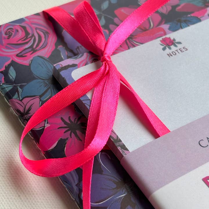 Camille’s Closet - Wholesale Stationery/Notecard Set - Rose Garden Stitched Notebook & Note Pad Set3