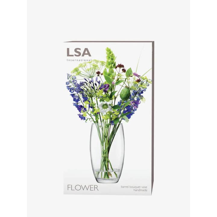 LSA International – wholesale Vase – Flower Barrel Bouquet Vase H20cm Clear2