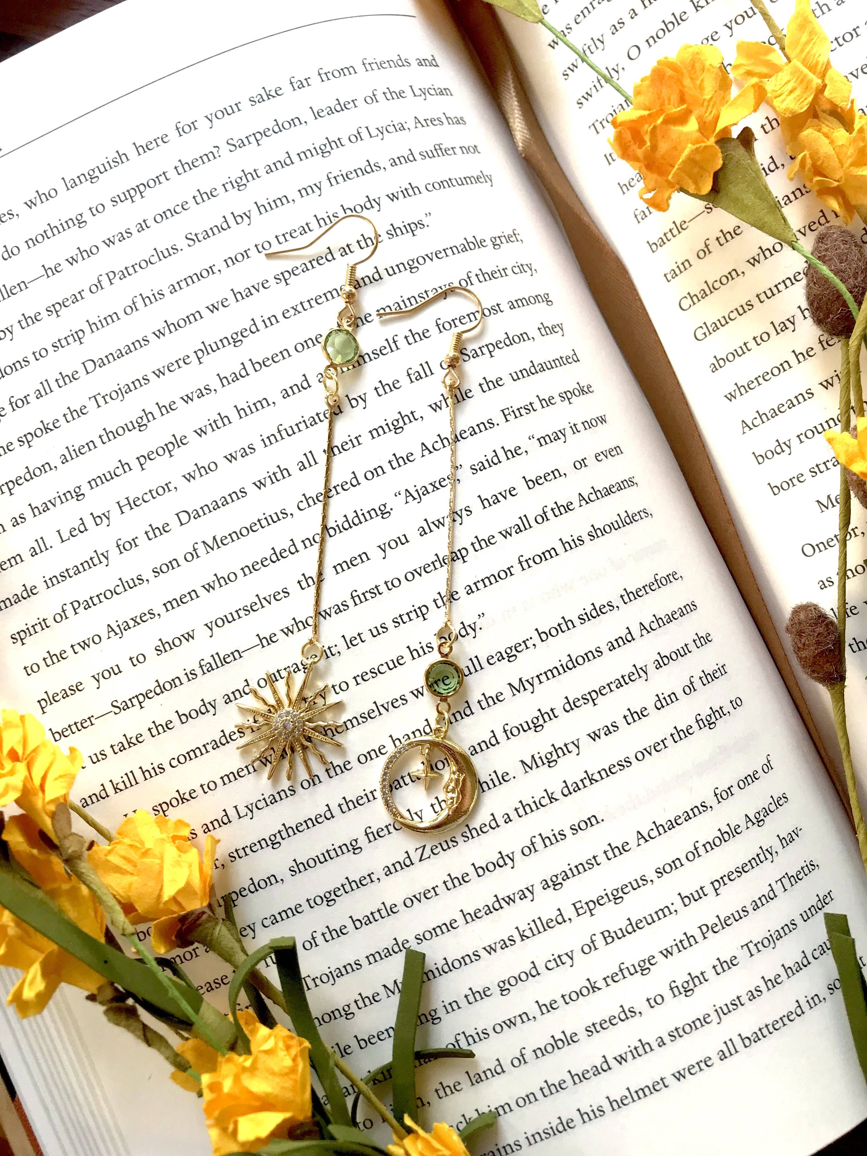 XTRA by Stacey - Wholesale Dangle Earrings - The Sun and Moon Earring - 12 Birthstone Options7