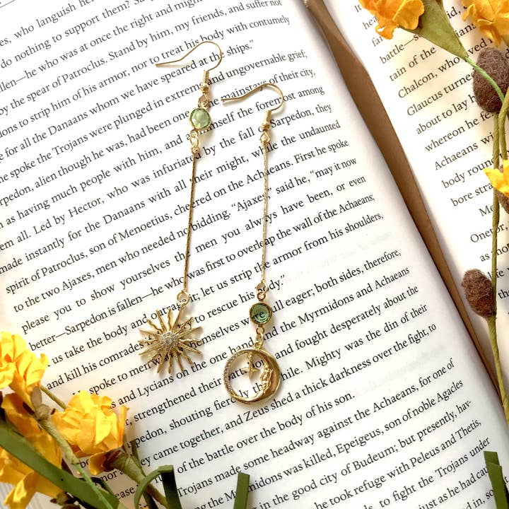 XTRA by Stacey - Wholesale Dangle Earrings - The Sun and Moon Earring - 12 Birthstone Options7