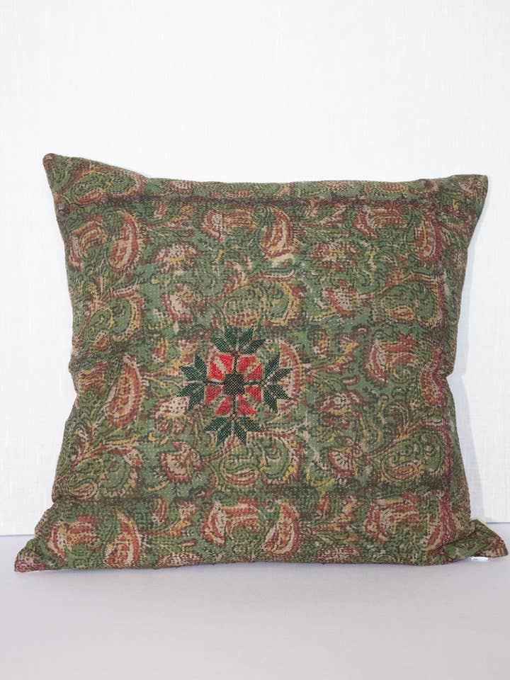 Fodera per cuscino Kantha Block Print - Lawn 20x20 per la vendita all'ingrosso da parte di Rameti studios